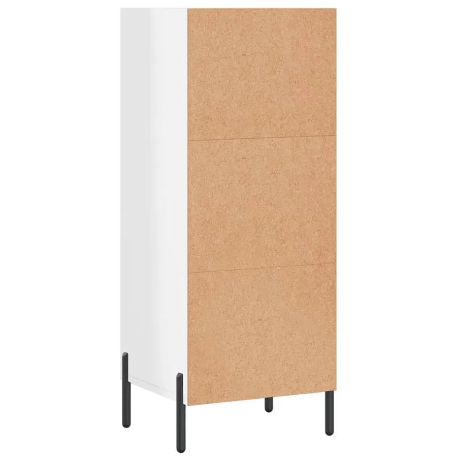Buffet blanc brillant 34,5x32,5x90 cm bois d'ingénierie - 6