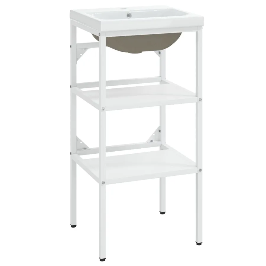 Cadre de lavabo de salle de bain vasque à encastrer Blanc Fer - 2