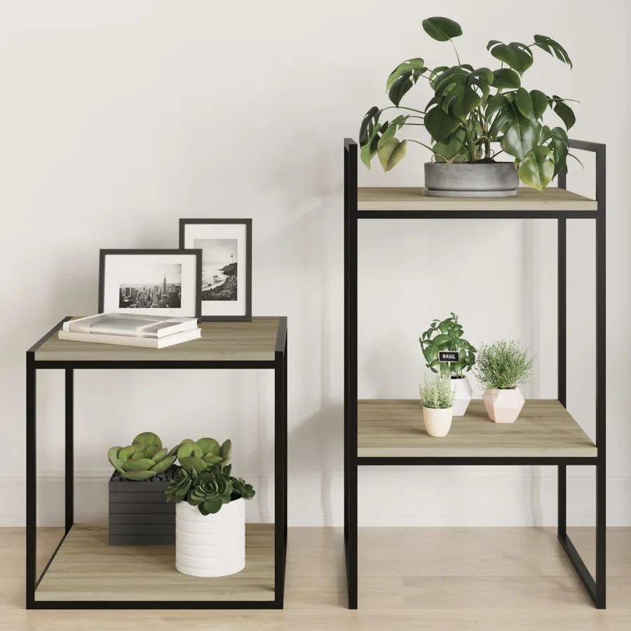 Panneau de bibliothèque 4pcs Chêne sonoma 40x40x1,5cm Aggloméré - 3