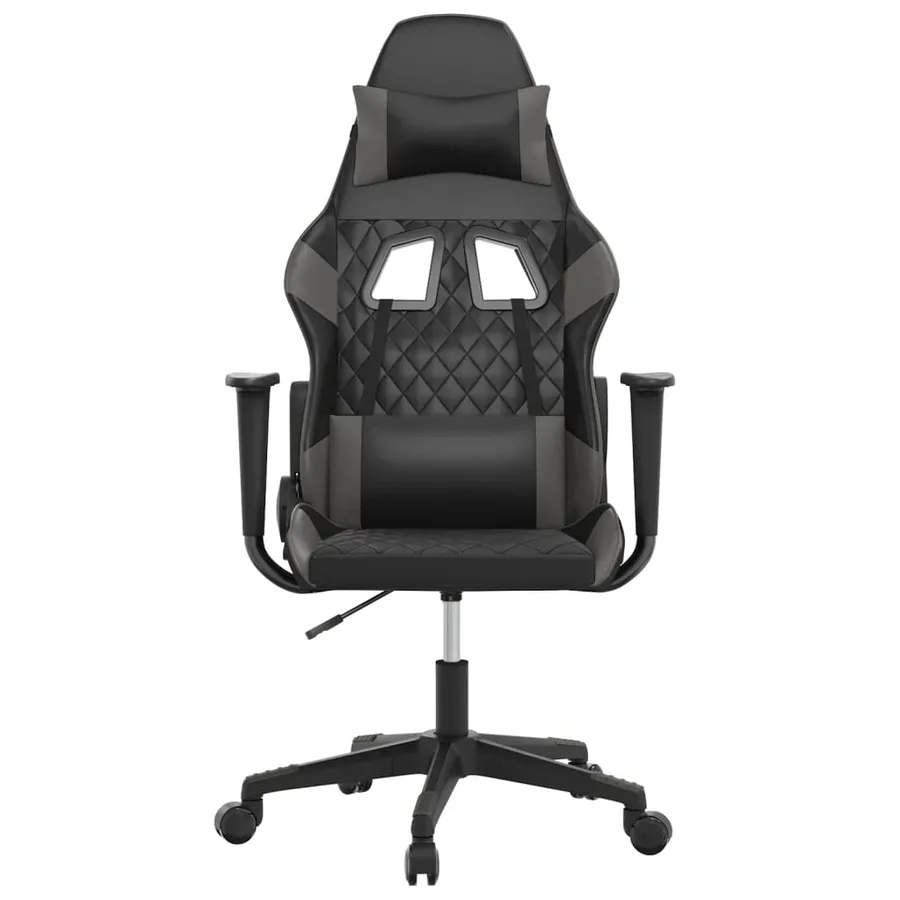 Chaise de jeu Noir et gris Similicuir - 3