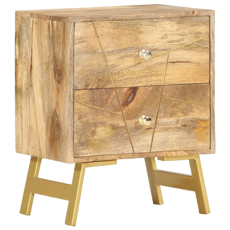 Table de chevet 40x30x50 cm Bois de manguier massif - 10