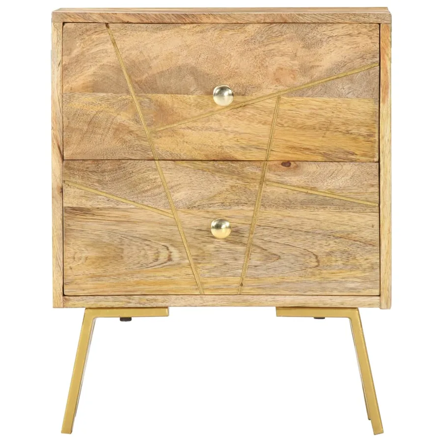 Table de chevet 40x30x50 cm Bois de manguier massif - 2