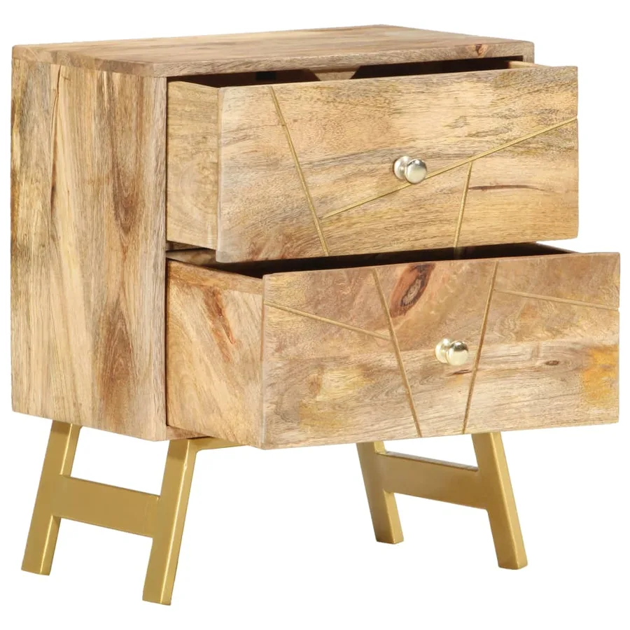 Table de chevet 40x30x50 cm Bois de manguier massif - 3