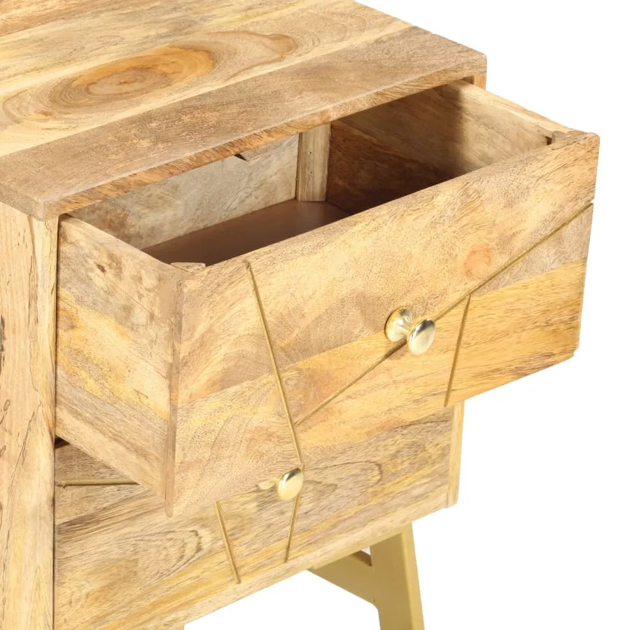 Table de chevet 40x30x50 cm Bois de manguier massif - 5