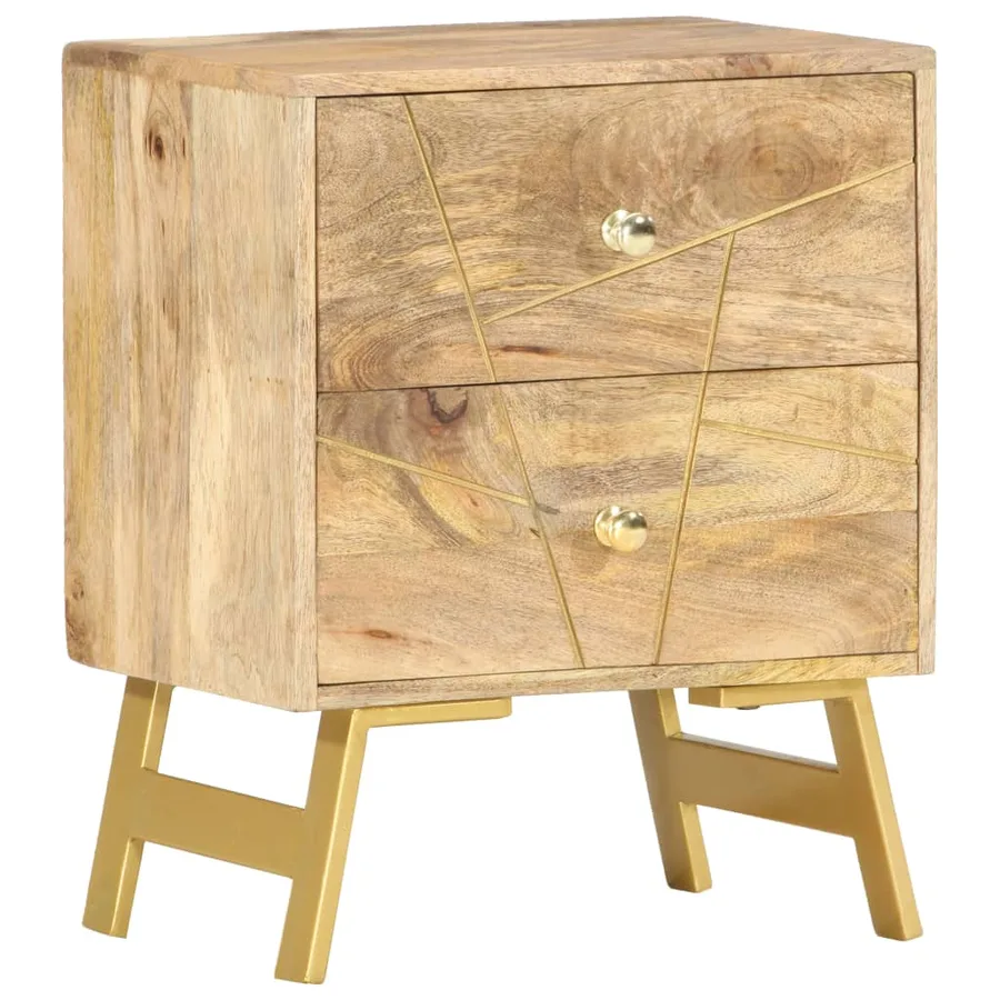 Table de chevet 40x30x50 cm Bois de manguier massif - 8
