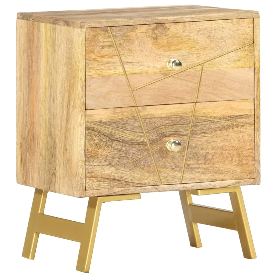 Table de chevet 40x30x50 cm Bois de manguier massif - 9