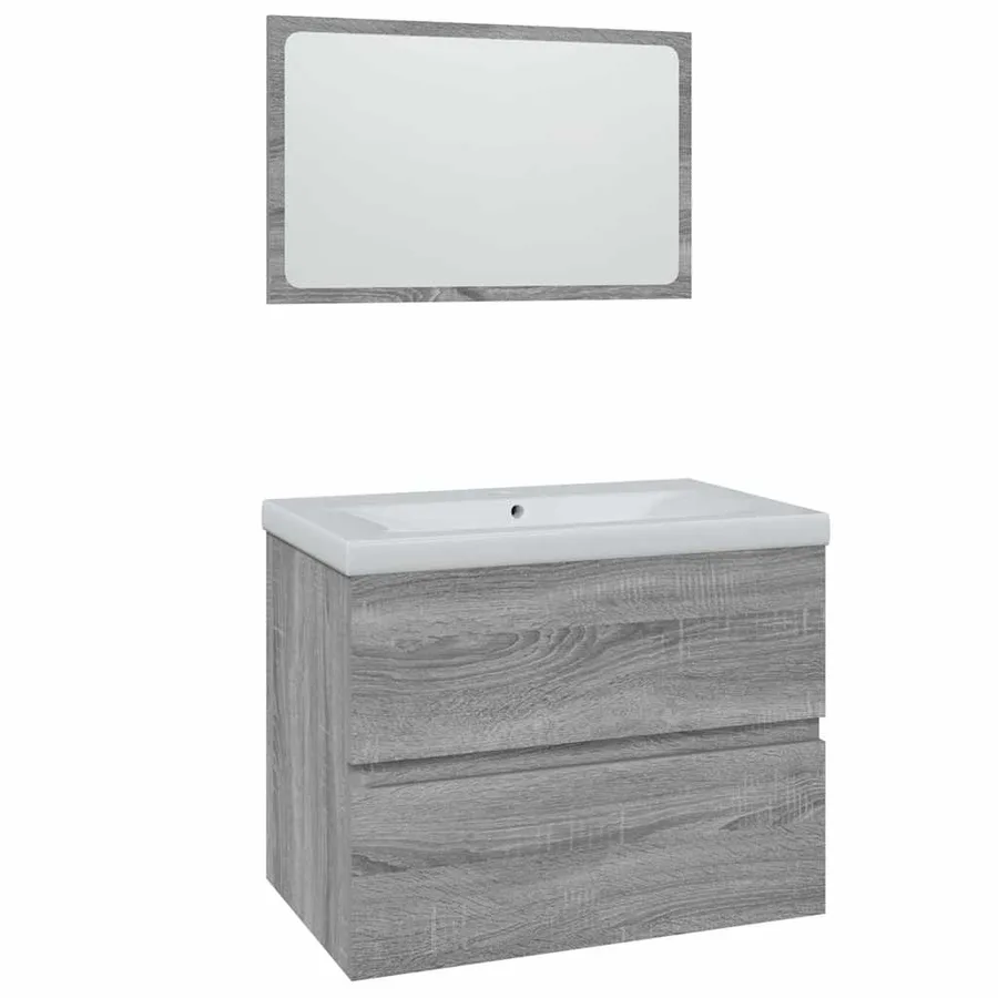 Meubles de salle de bain Sonoma gris Bois d'ingénierie - 2