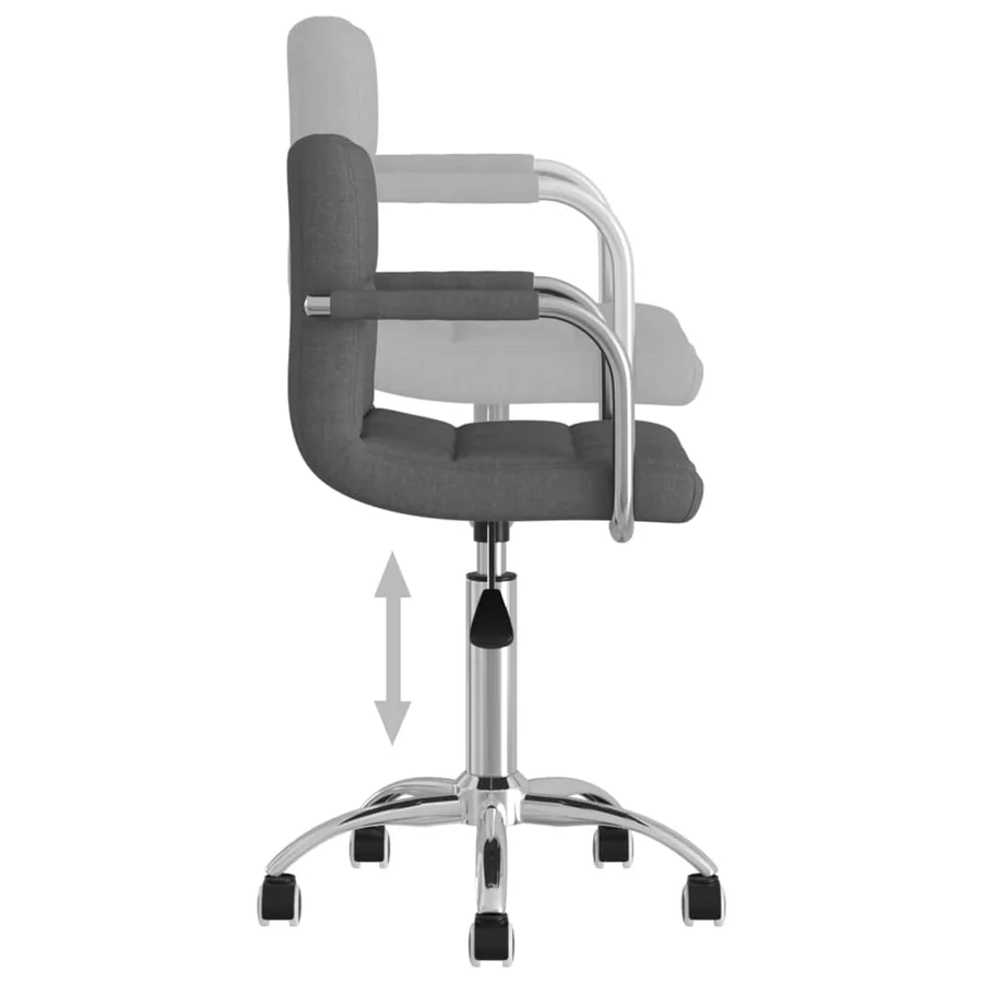 Chaise pivotante de salle à manger Gris foncé Tissu - 5
