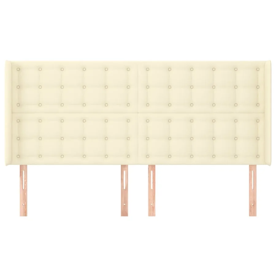 Tête de lit avec oreilles Crème 163x16x118/128 cm Similicuir - 3