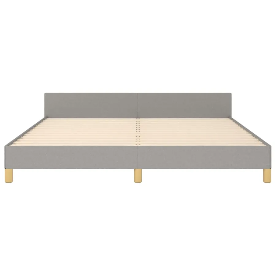 Cadre de lit sans matelas gris clair 180x200 cm tissu - 6