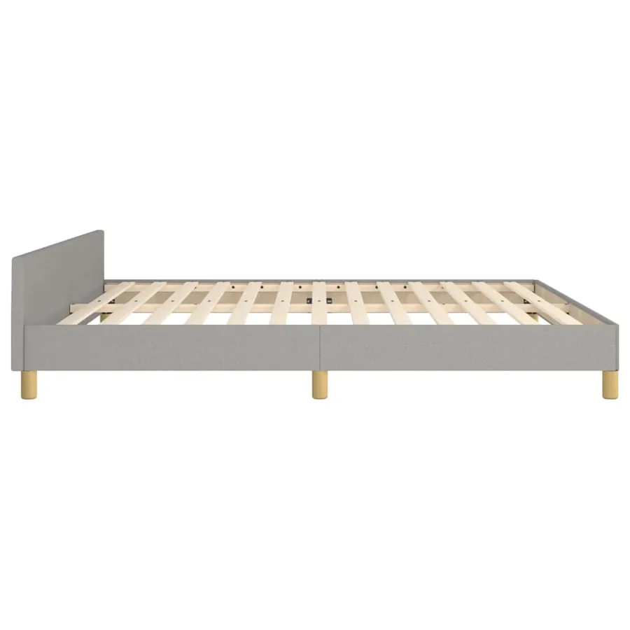 Cadre de lit sans matelas gris clair 180x200 cm tissu - 7