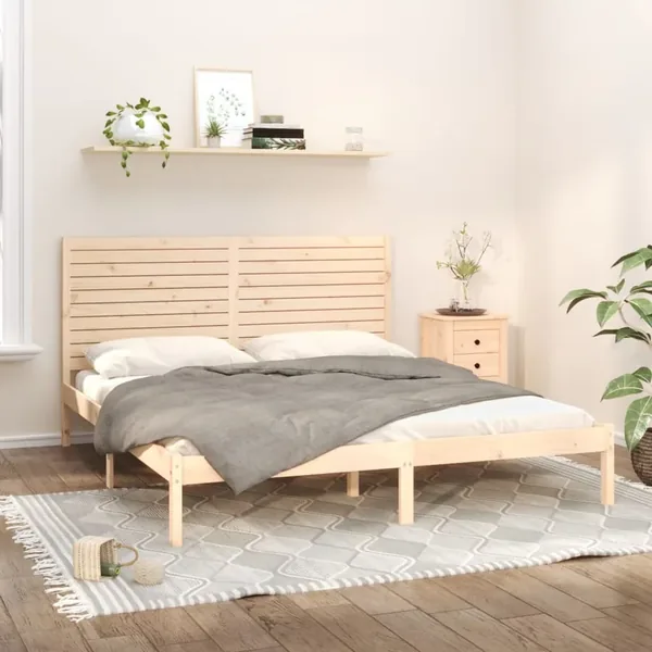 Cadre de lit sans matelas 180x200 cm bois massif