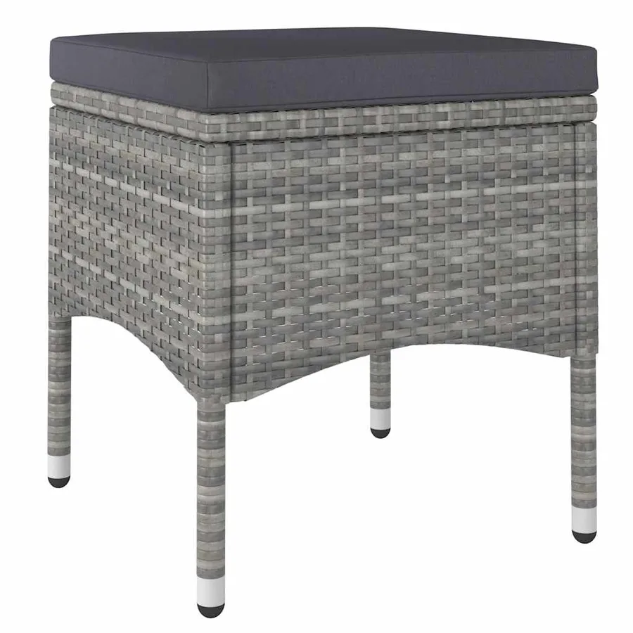 Ensemble de bistro jardin 5pcs Résine tressée verre trempé Gris - 5