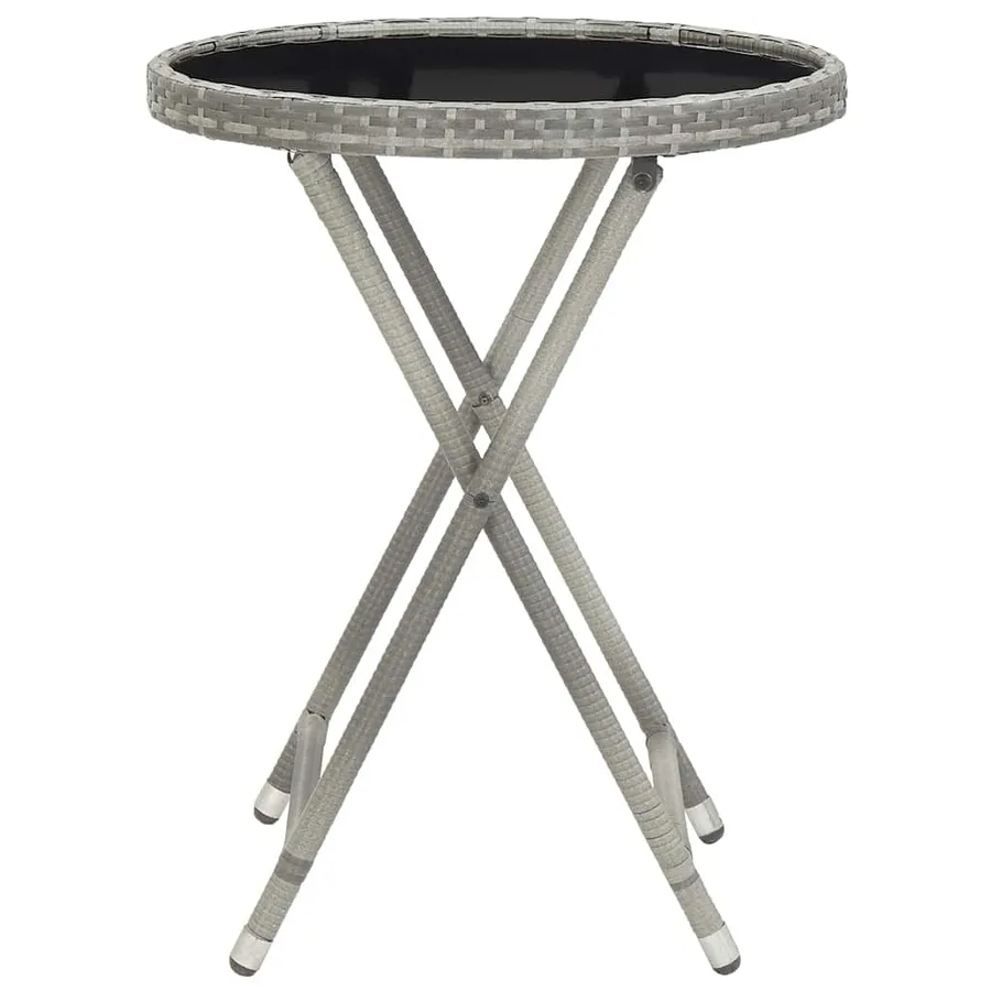 Ensemble de bistro jardin 5pcs Résine tressée verre trempé Gris - 8