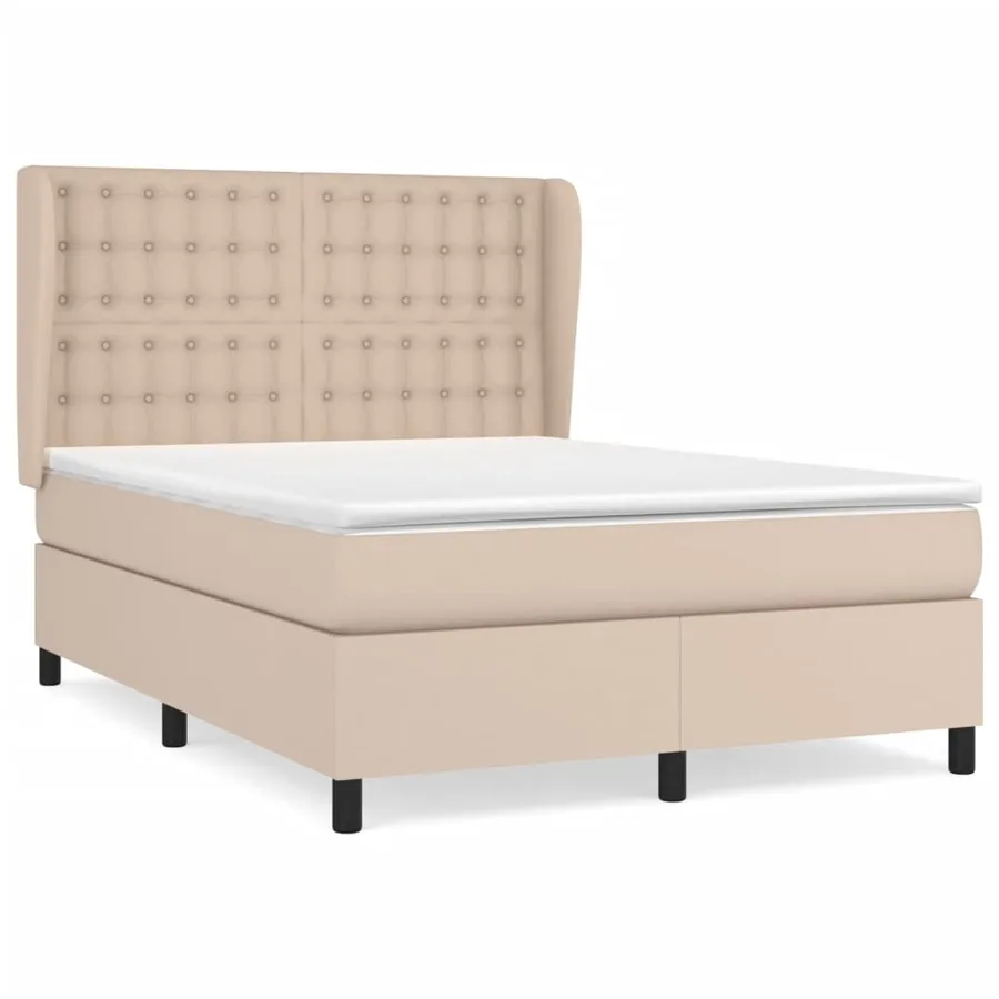 Sommier à lattes de lit avec matelas Cappuccino 140x190 cm - 2