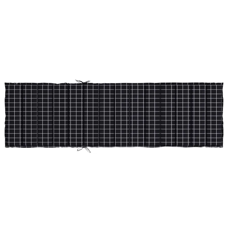 Coussin de chaise longue motif à carreaux noir tissu oxford - 5
