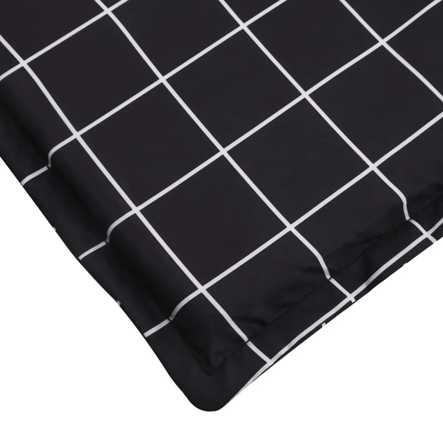 Coussin de chaise longue motif à carreaux noir tissu oxford - 6