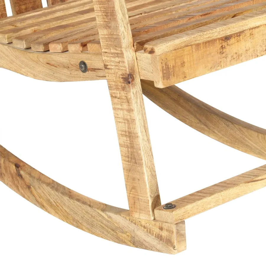 Chaise à bascule de jardin Bois de manguier solide - 6