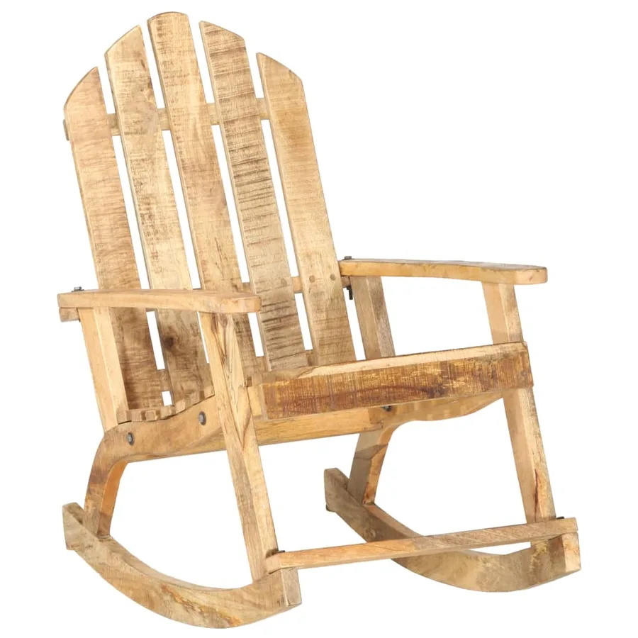 Chaise à bascule de jardin Bois de manguier solide - 9