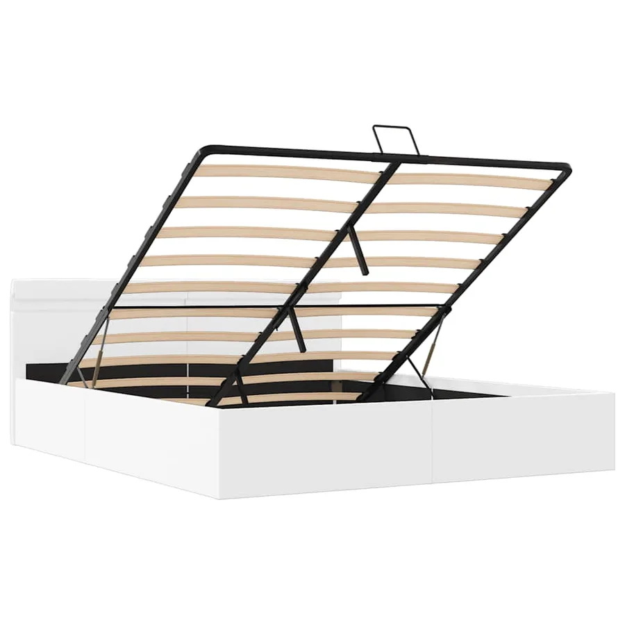 Cadre de lit à rangement hydraulique sans matelas avec LED - 9