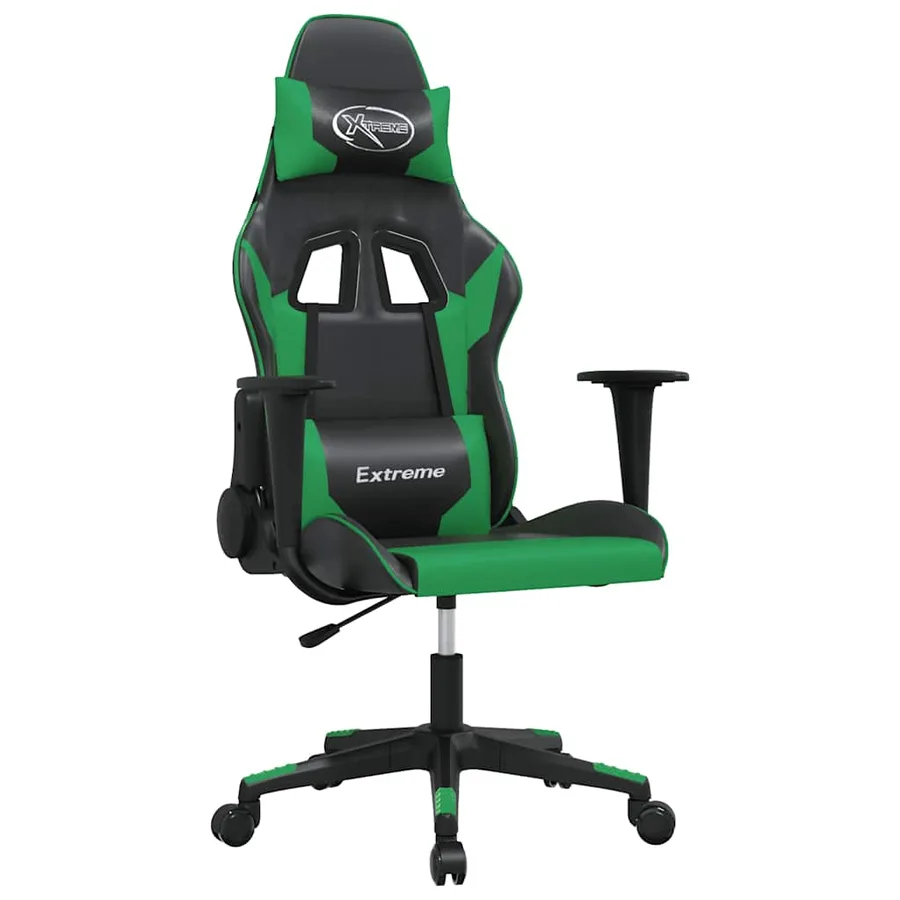 Chaise de jeu Noir et vert Similicuir - 2