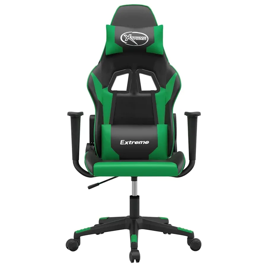 Chaise de jeu Noir et vert Similicuir - 3