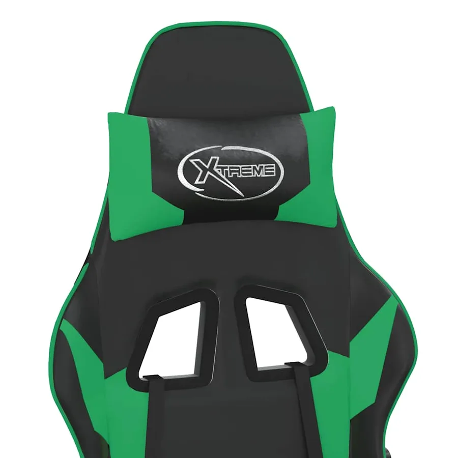 Chaise de jeu Noir et vert Similicuir - 9