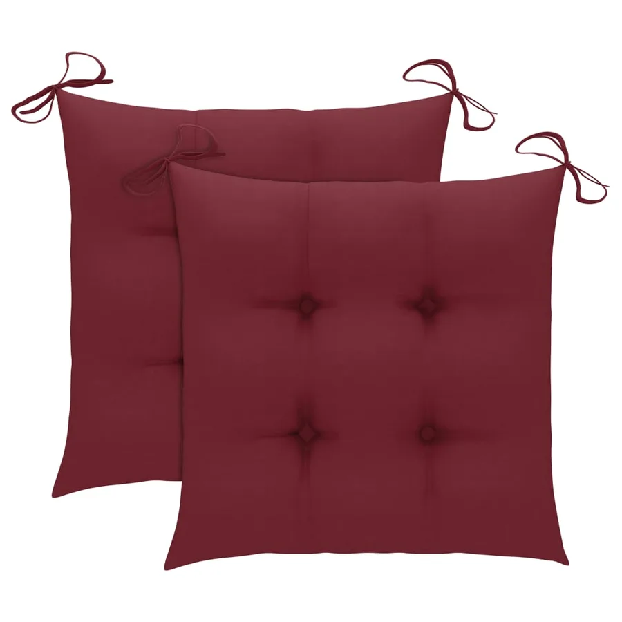 Chaises pliables de jardin lot de 2 avec coussins Bambou - 6