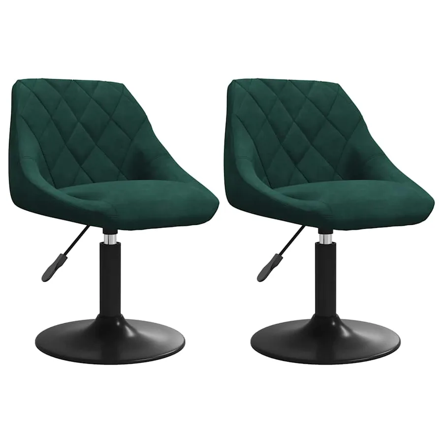 Chaises pivotantes à manger lot de 2 vert foncé velours - 2