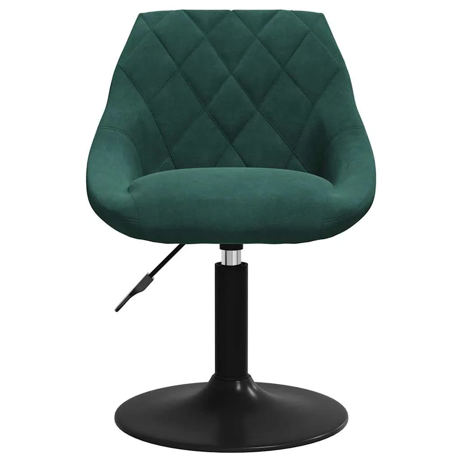Chaises pivotantes à manger lot de 2 vert foncé velours - 4