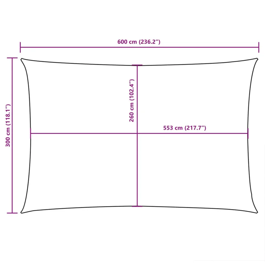 Voile de parasol tissu oxford rectangulaire 3x6 m bleu - 10