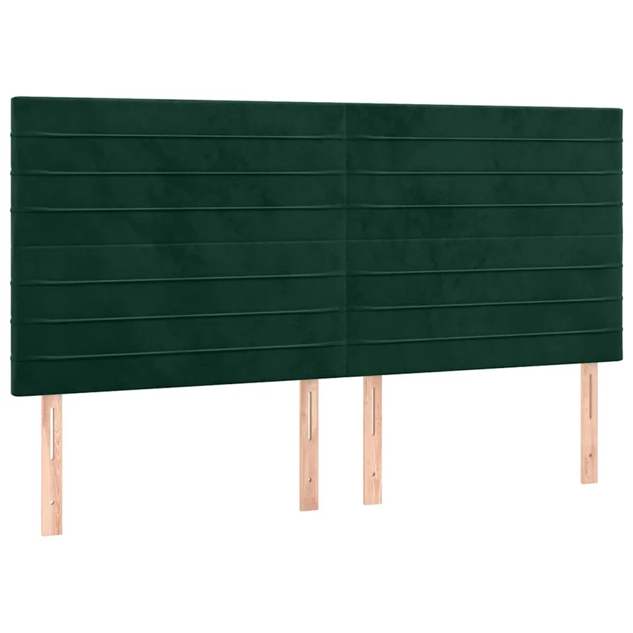 Tête de lit à LED Vert foncé 160x5x118/128 cm Velours - 4