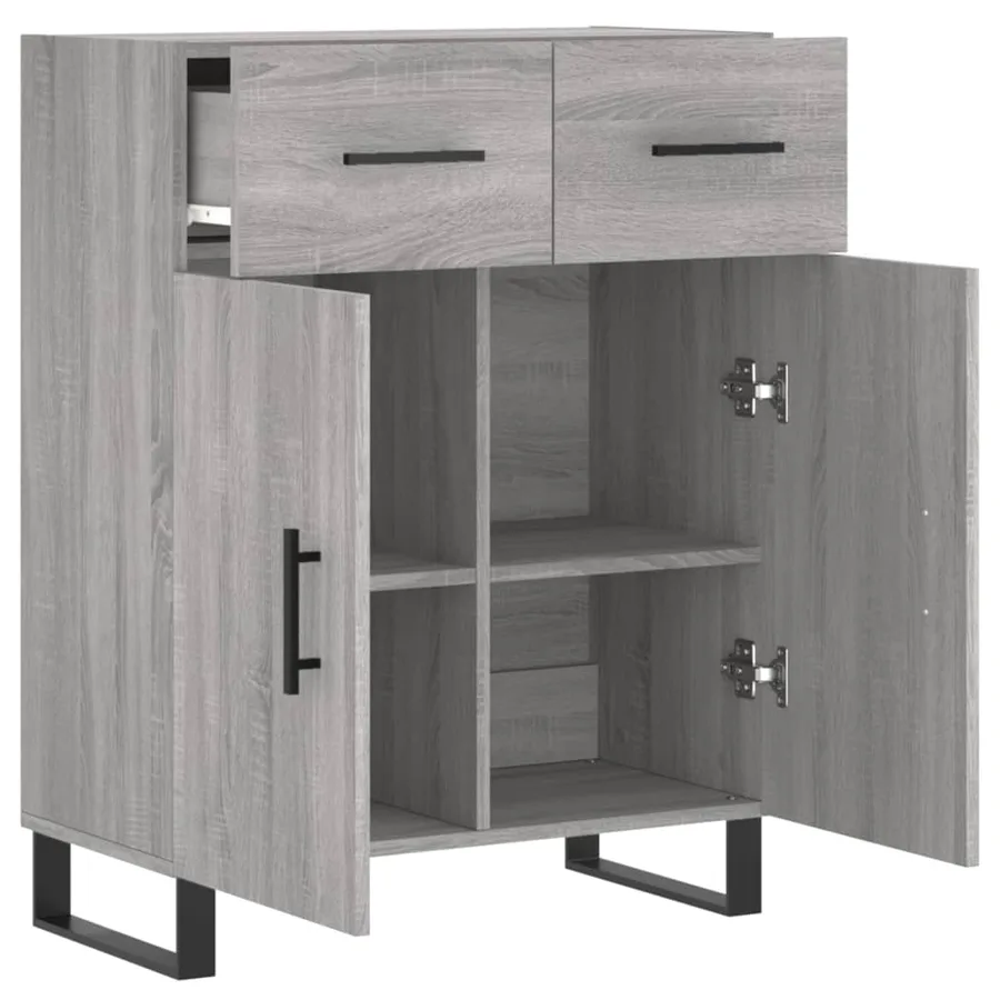 Buffet sonoma gris 69,5x34x90 cm bois d'ingénierie - 5