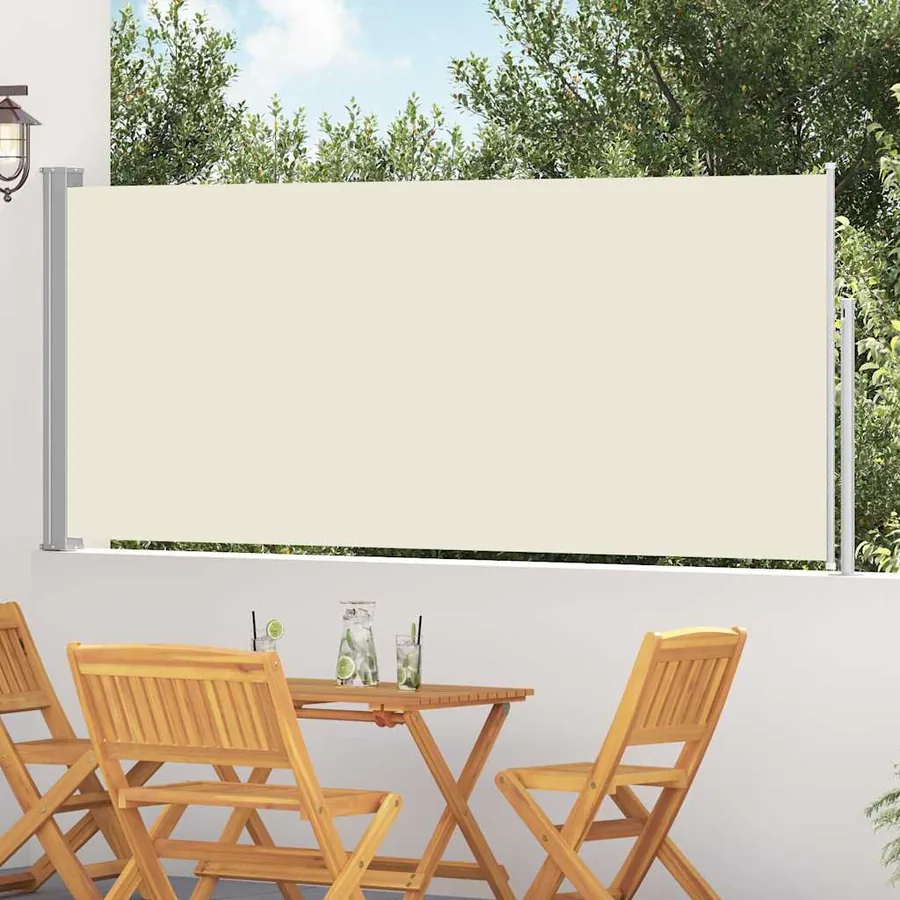 Auvent latéral rétractable 120 x 300 cm Blanc cassé