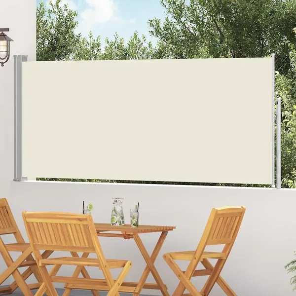 Auvent latéral rétractable 120 x 300 cm Blanc cassé