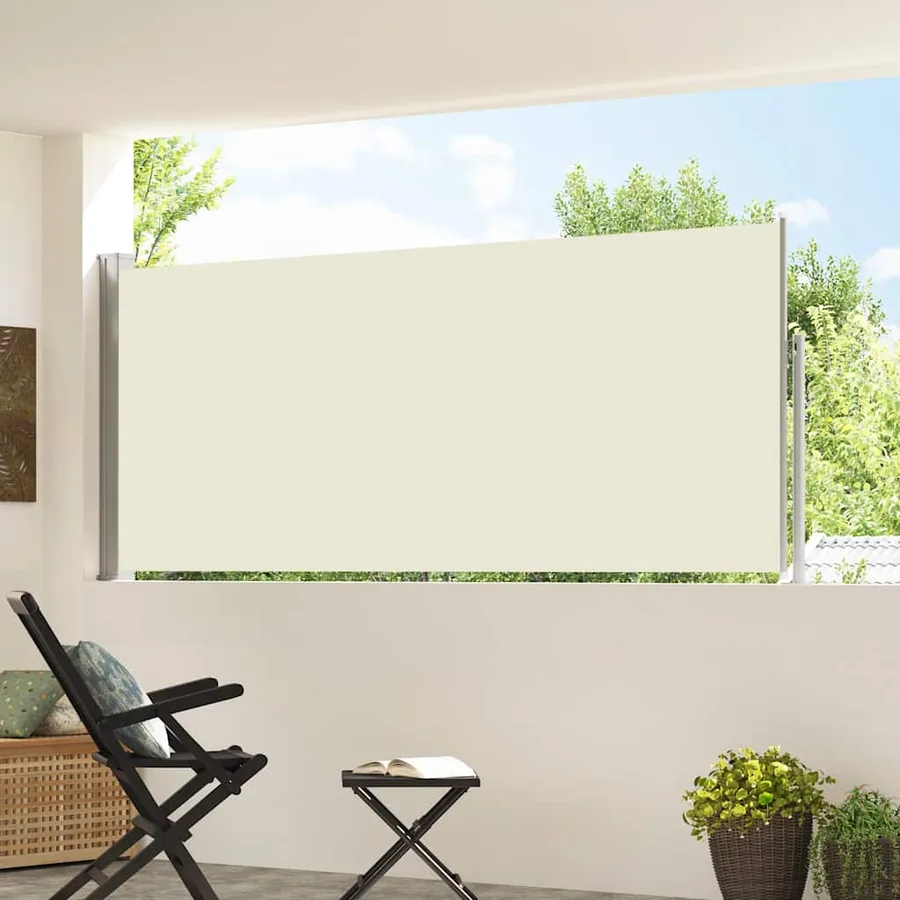 Auvent latéral rétractable 120 x 300 cm Blanc cassé - 3
