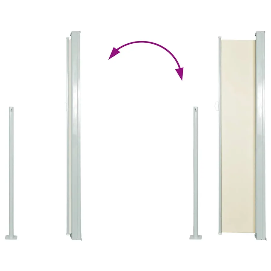 Auvent latéral rétractable 120 x 300 cm Blanc cassé - 7