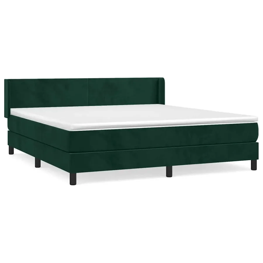 Sommier à lattes de lit et matelas Vert foncé 160x200cm Velours - 2