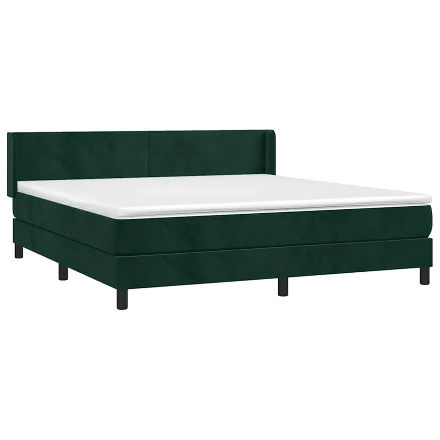 Sommier à lattes de lit et matelas Vert foncé 160x200cm Velours - 3