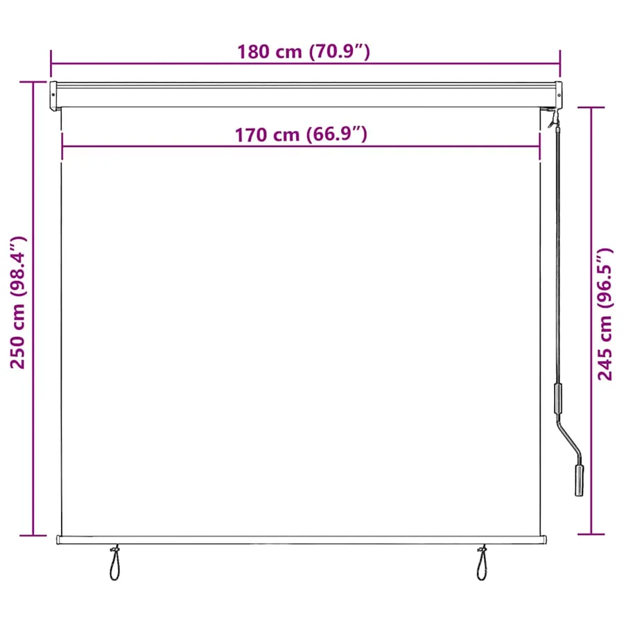 Store roulant d'extérieur 170 x 250 cm Crème - 9