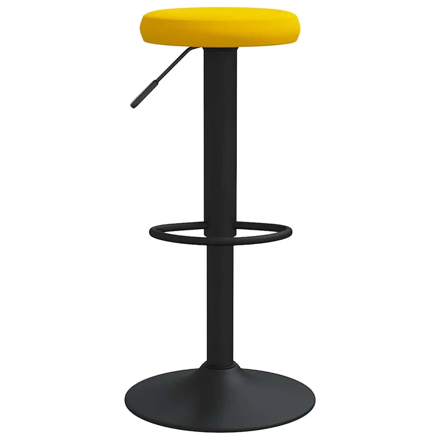 Tabourets de bar lot de 2 jaune moutarde velours - 4