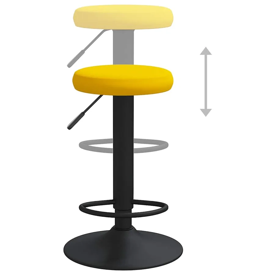 Tabourets de bar lot de 2 jaune moutarde velours - 6