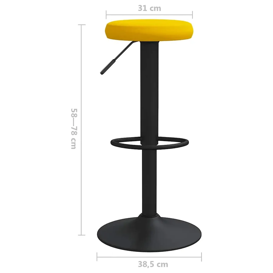 Tabourets de bar lot de 2 jaune moutarde velours - 8