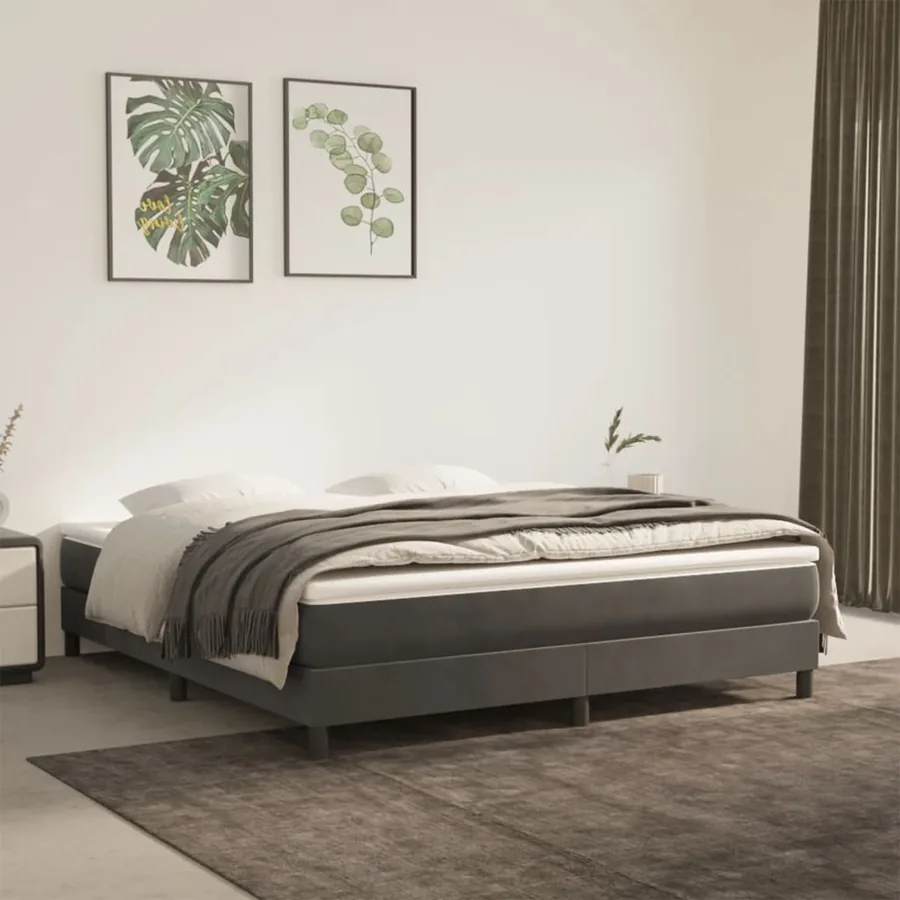 Matelas de lit à ressorts ensachés fermeté moyenne 152x203x20 cm velours