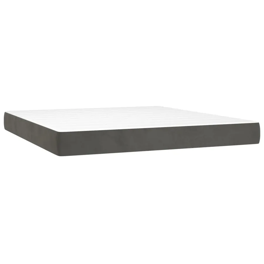 Matelas de lit à ressorts ensachés fermeté moyenne 152x203x20 cm velours - 2