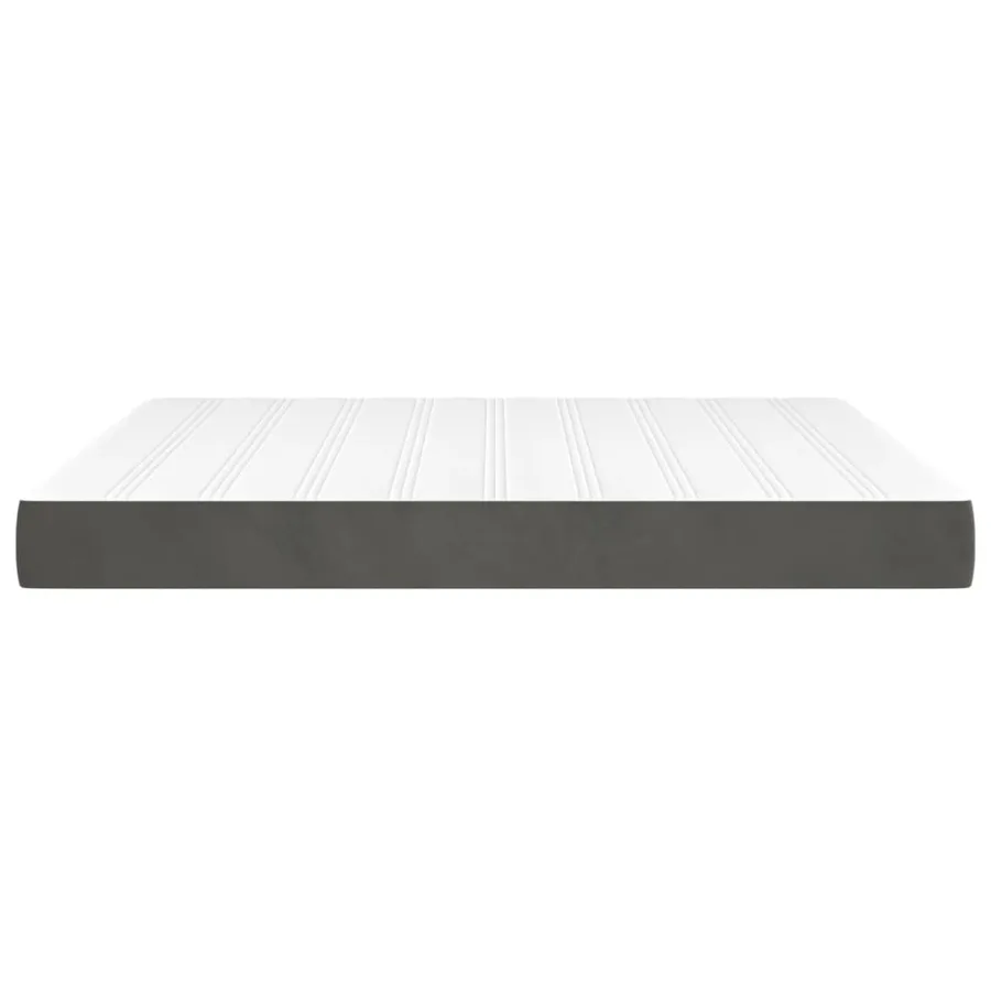 Matelas de lit à ressorts ensachés fermeté moyenne 152x203x20 cm velours - 4
