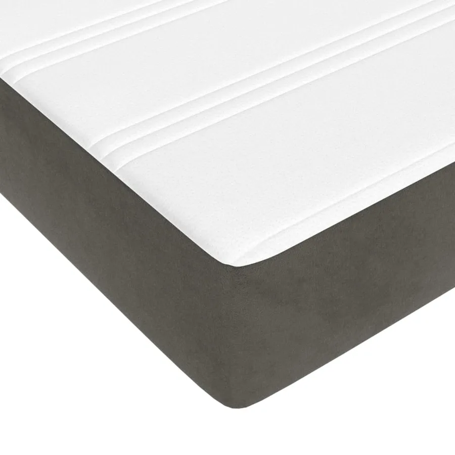 Matelas de lit à ressorts ensachés fermeté moyenne 152x203x20 cm velours - 5