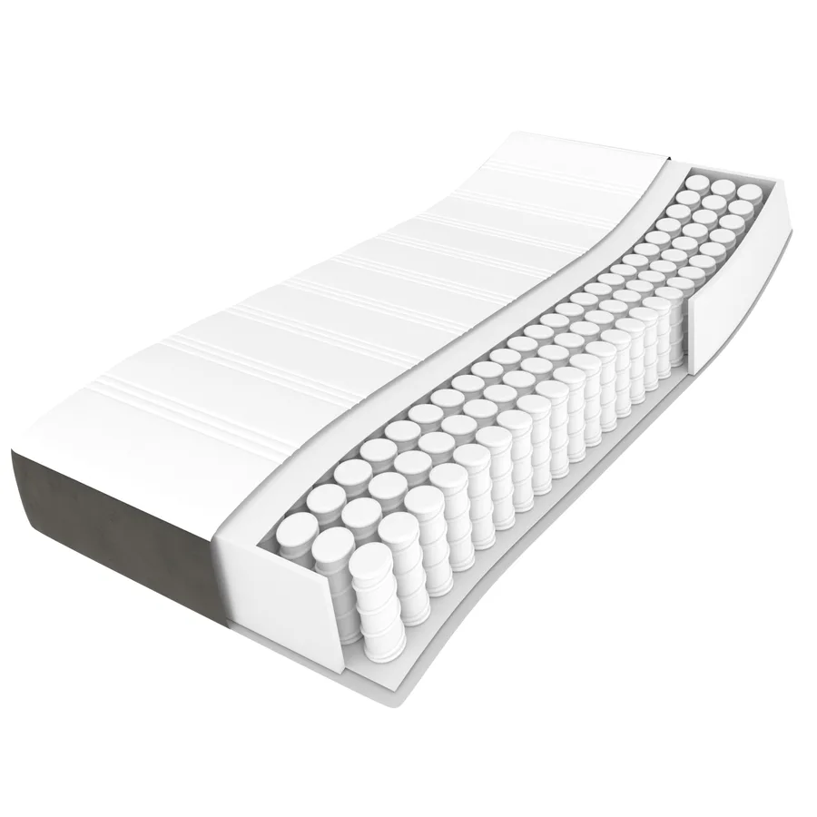 Matelas de lit à ressorts ensachés fermeté moyenne 152x203x20 cm velours - 8