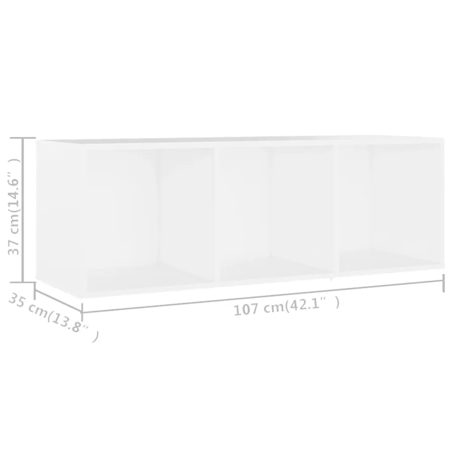 Meuble TV Blanc 107x35x37 cm Bois d’ingénierie - 10