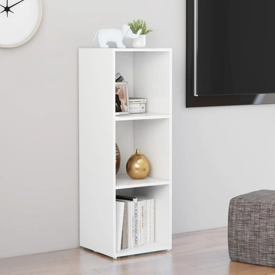 Meuble TV Blanc 107x35x37 cm Bois d’ingénierie - 3
